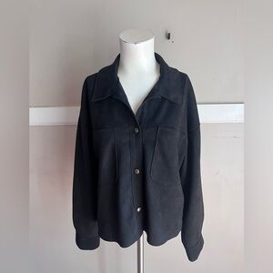 Moa Moa Black Button-Front Utility Jacket